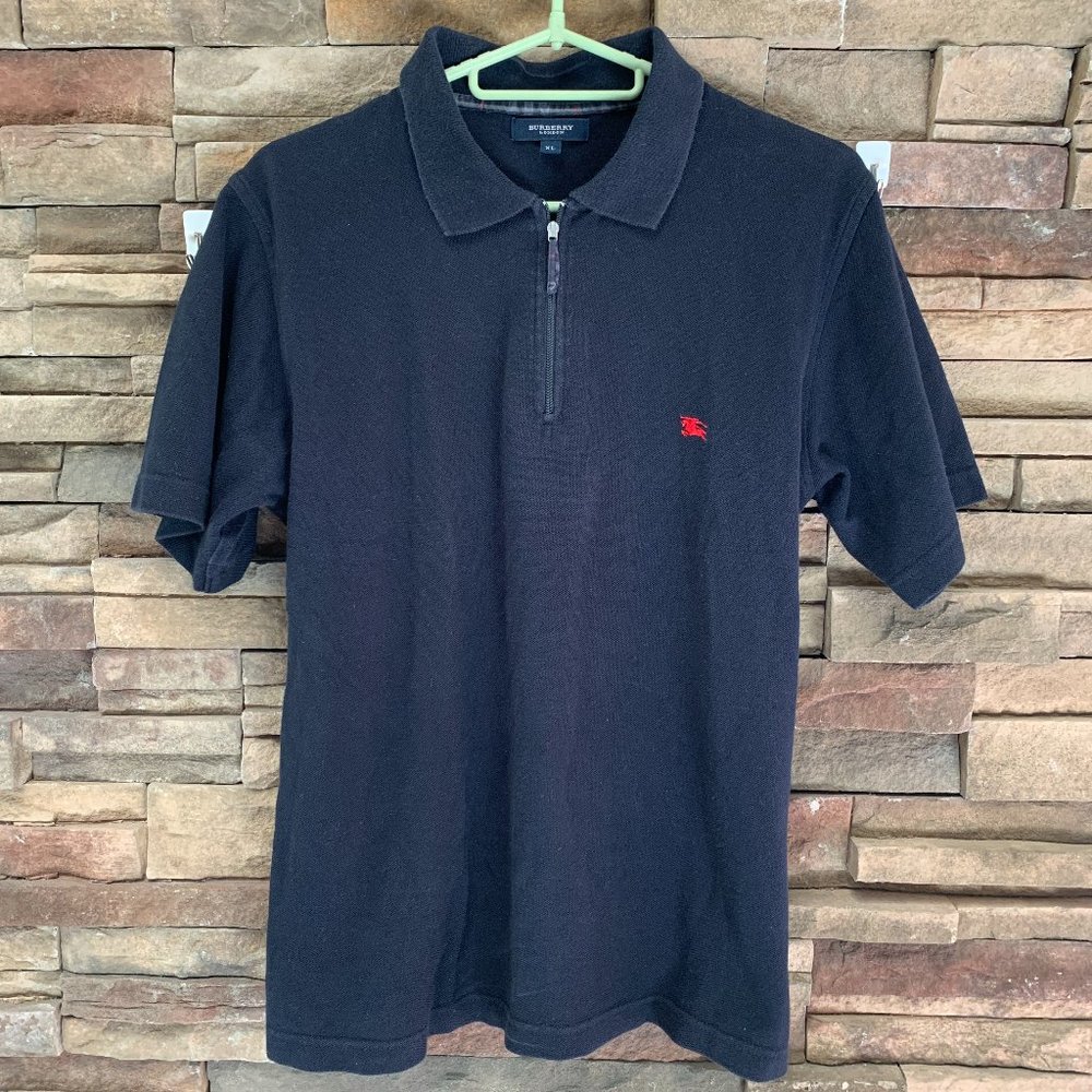 Burberry short sleeved BLUE polo Women XL 100% cotton
